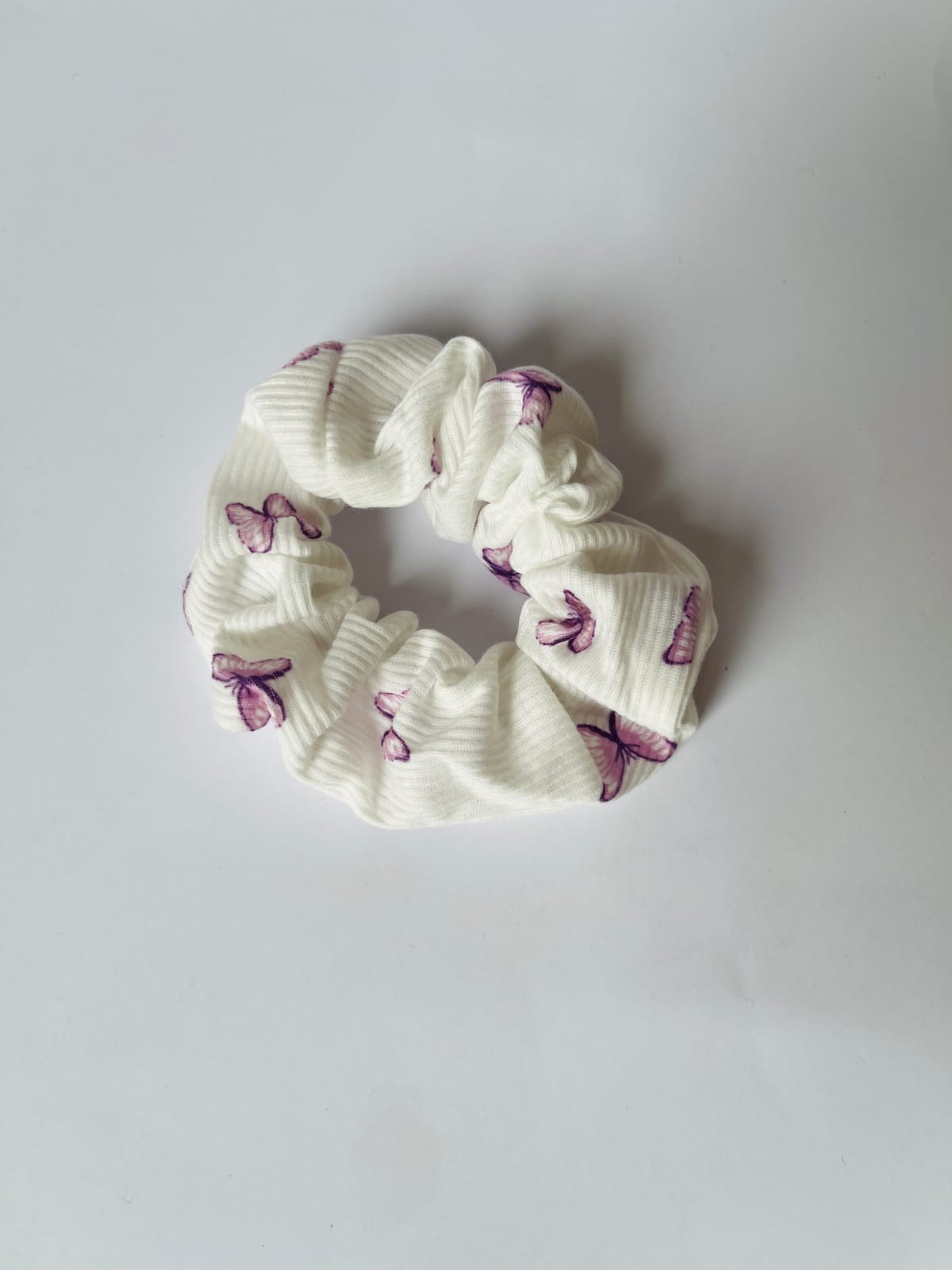Floral White Daily Hair Scrunchie