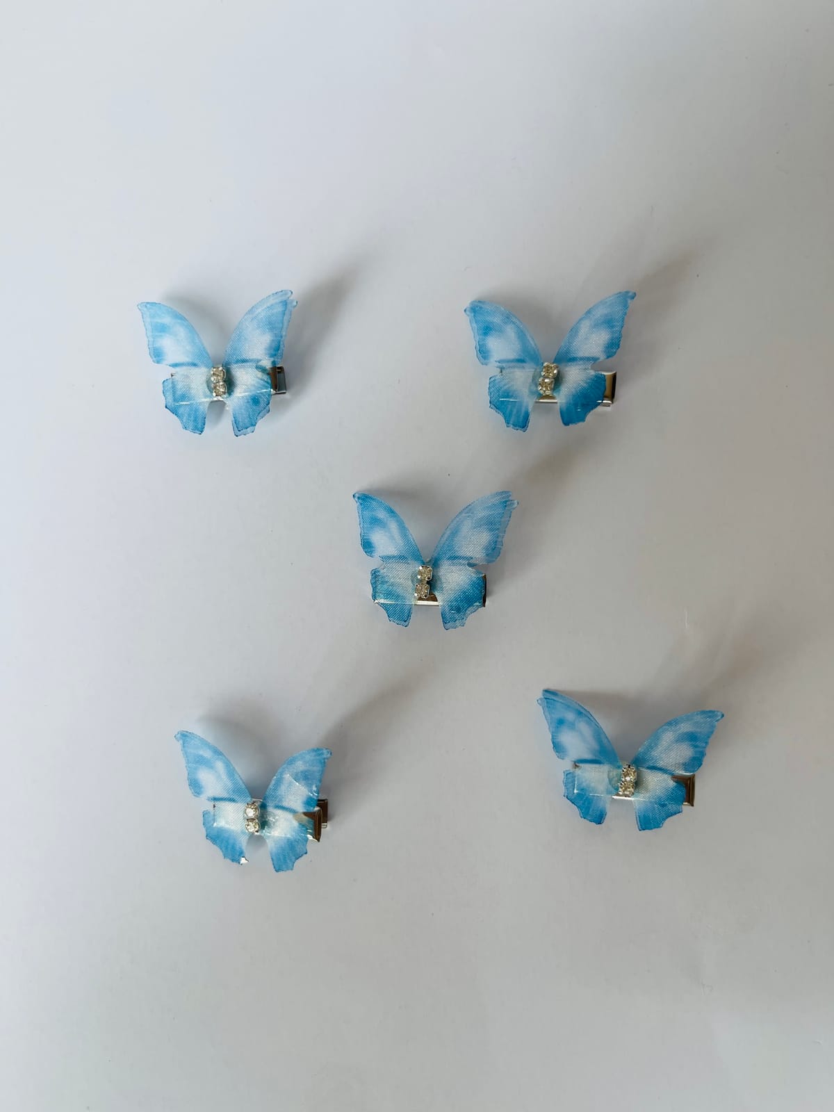 Mini Aqua Butterfly Clips